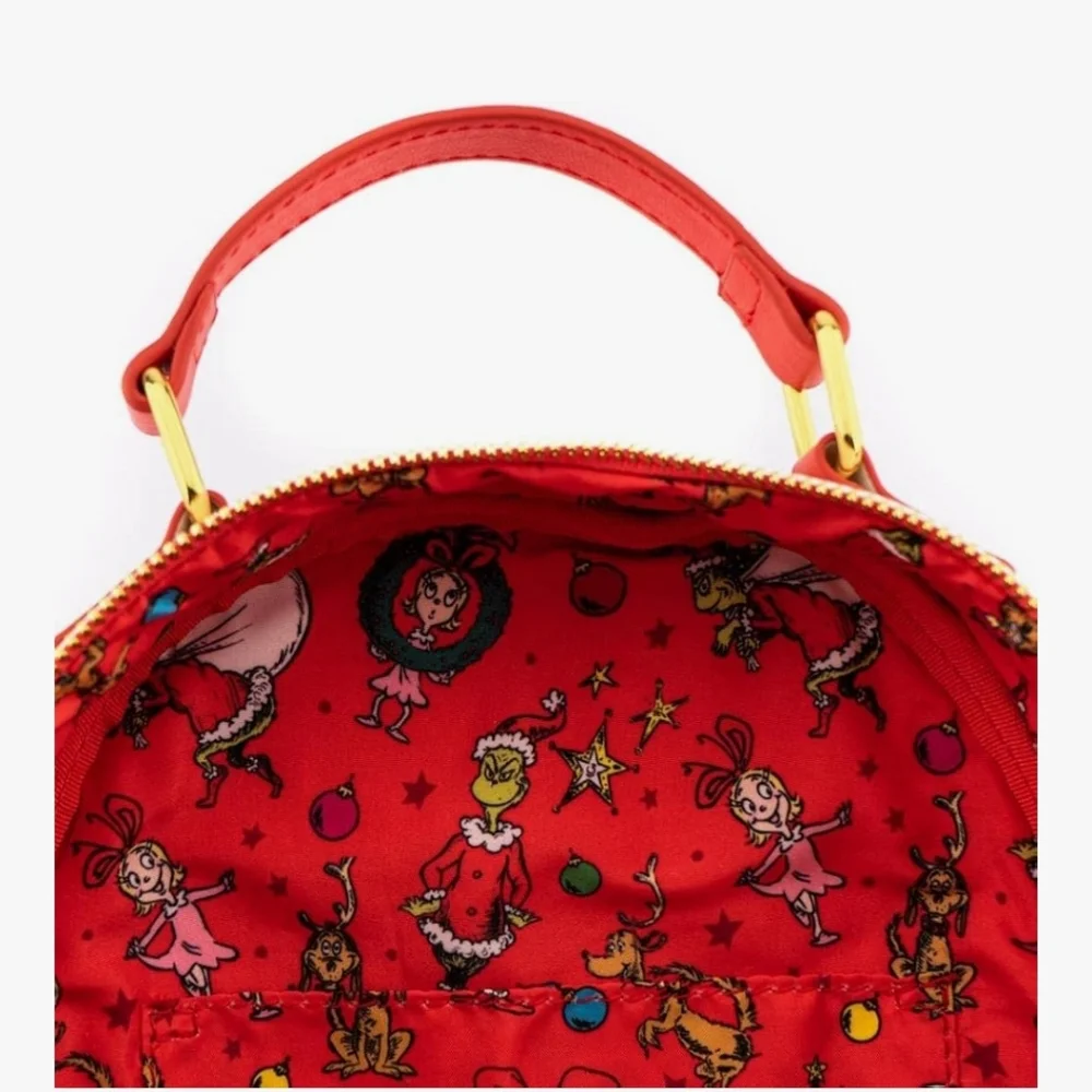 Loungefly Dr. Seuss The Grinch Chimney Thief Adult Womens Double Strap NWT